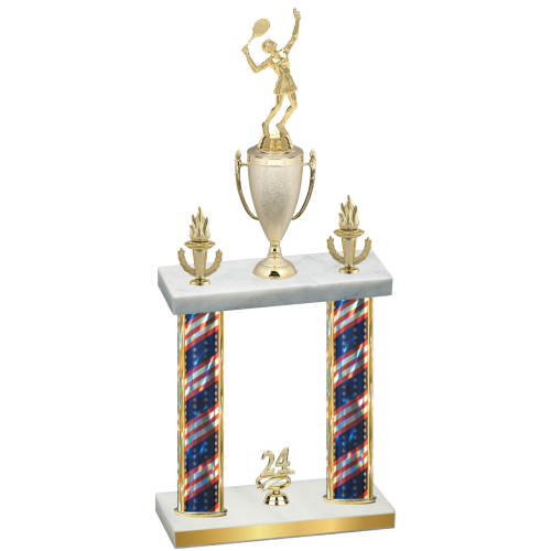 Double Flag USA Year Tennis Trophy