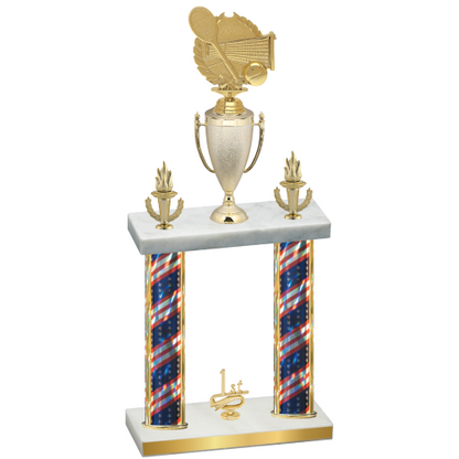 Double Flag USA First Place Tennis Trophy