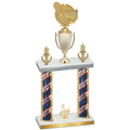 Double Flag USA Third Place Tennis Trophy