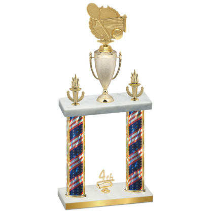 Double Flag USA Fourth Place Tennis Trophy