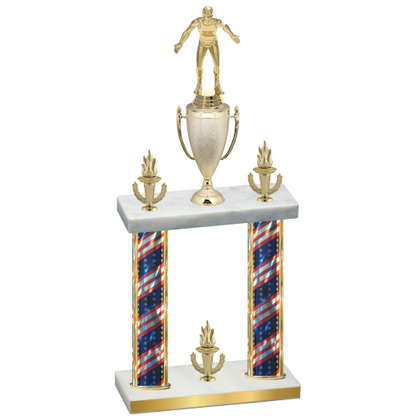 Double Flag USA Victory Wrestling Trophy