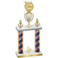 Double Flag USA Fourth Place Bowling Trophy
