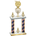 Double Flag USA Victory Bowling Trophy