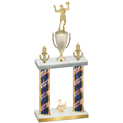 Double Flag USA Second Place Volleyball Trophy