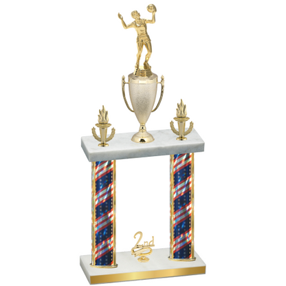 Double Flag USA Second Place Volleyball Trophy