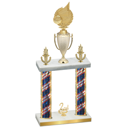 Double Flag USA Second Place Volleyball Trophy