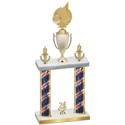 Double Flag USA Year Volleyball Trophy