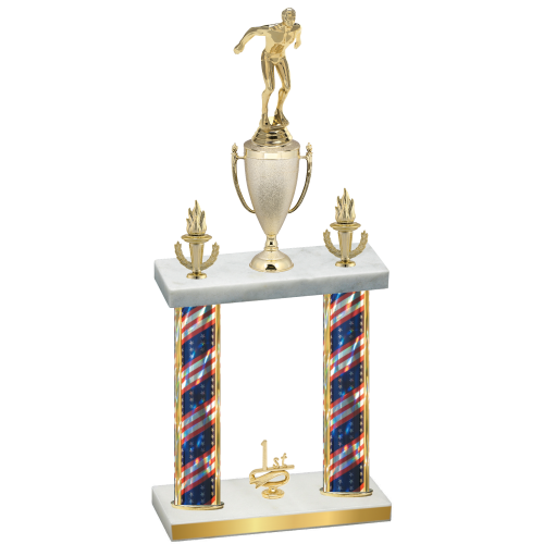Double Flag USA First Place Swimming Trophy