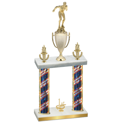 Double Flag USA First Place Swimming Trophy
