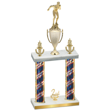 Double Flag USA Second Place Swimming Trophy
