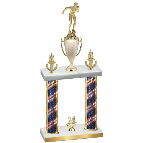 Double Flag USA Year Swimming Trophy