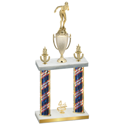Double Flag USA Fourth Place Tennis Trophy