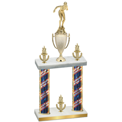 Double Flag USA Victory Tennis Trophy