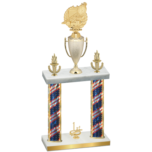 Double Flag USA First Place Swimming Trophy