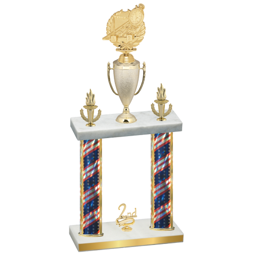 Double Flag USA Second Place Swimming Trophy