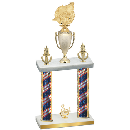 Double Flag USA Third Place Swimming Trophy