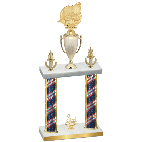 Double Flag USA Third Place Swimming Trophy