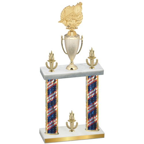 Double Flag USA Victory Swimming Trophy