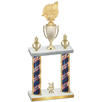 Double Flag USA Year Swimming Trophy