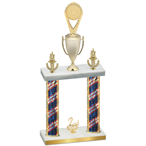 Double Flag USA Second Place Insert Trophy