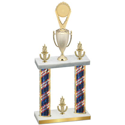 Double Flag USA Victory Insert Trophy