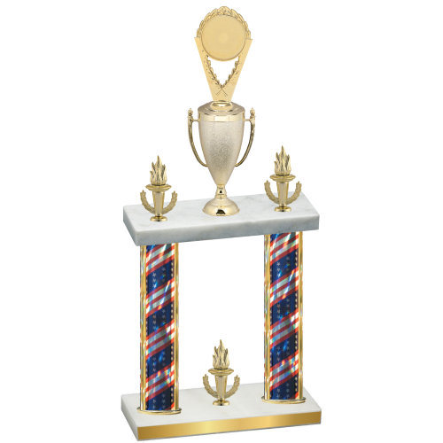 Double Flag USA Victory Insert Trophy