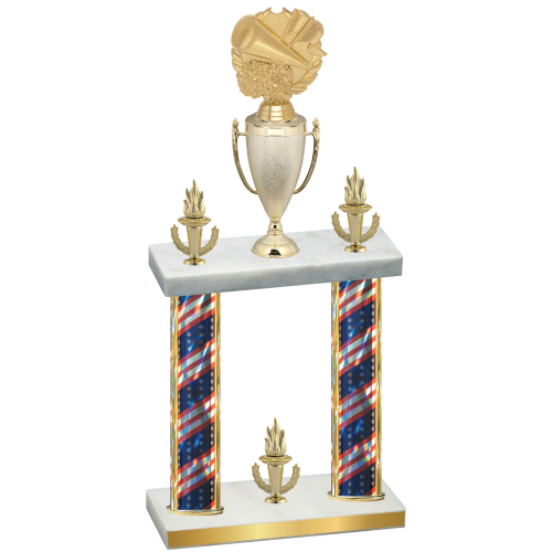 Double Flag USA Victory Cheerleading Trophy
