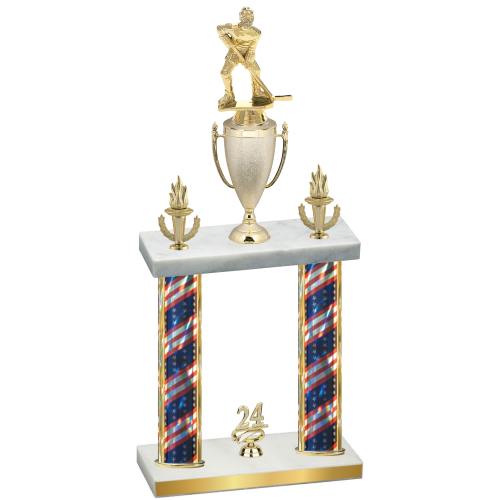 Double Flag USA Year Hockey Trophy