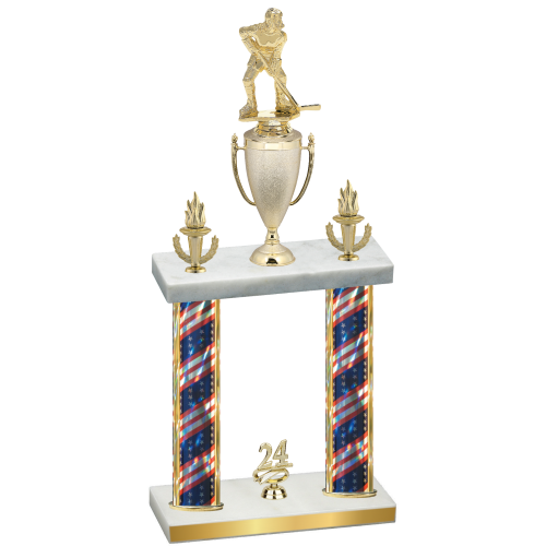 Double Flag USA Year Hockey Trophy