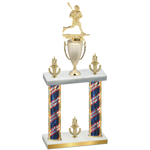 Double Flag USA Victory Lacrosse Trophy