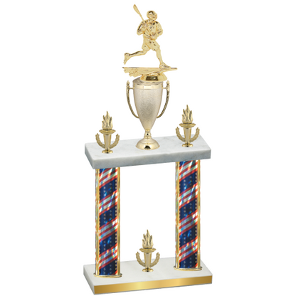 Double Flag USA Victory Lacrosse Trophy
