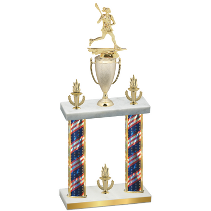Double Flag USA Victory Lacrosse Trophy