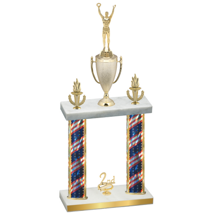 Double Flag USA Second Place Victory Trophy
