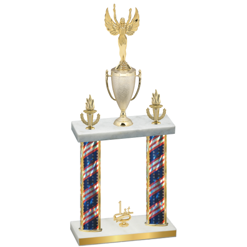 Double Flag USA First Place Victory Trophy