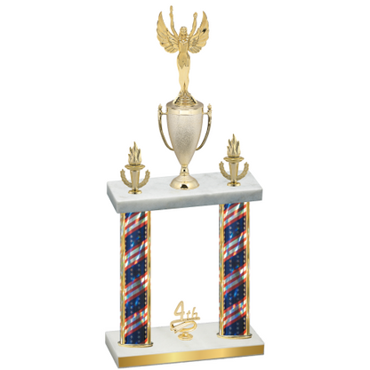 Double Flag USA Fourth Place Victory Trophy