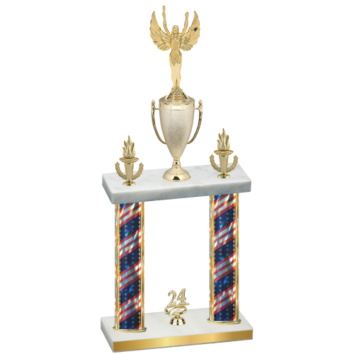 Double Flag USA Year Victory Trophy