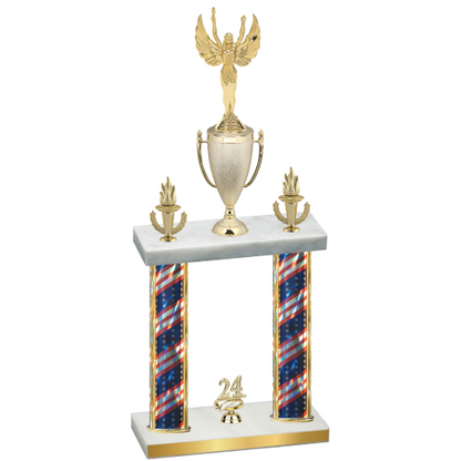 Double Flag USA Year Victory Trophy