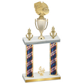 Double Flag USA Fourth Place Basketball Trophy