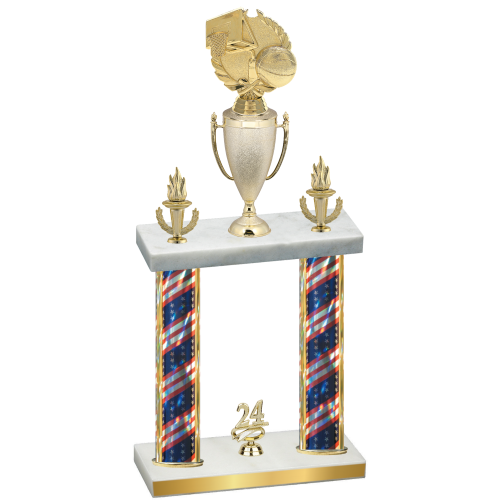 Double Flag USA Year Basketball Trophy