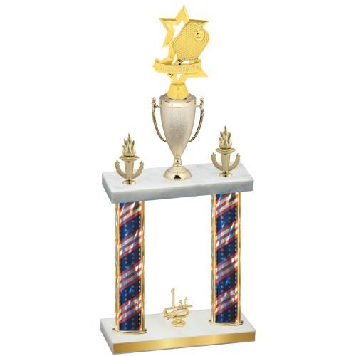 Double Flag USA First Place Pickleball Trophy