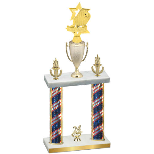Double Flag USA Year Pickleball Trophy
