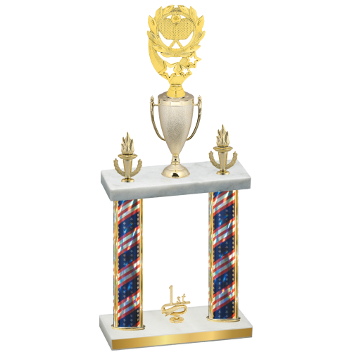 Double Flag USA First Place Pickleball Trophy