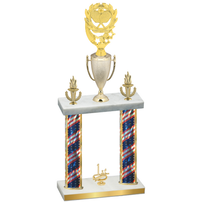 Double Flag USA First Place Pickleball Trophy