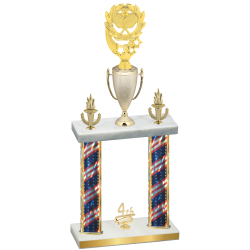 Double Flag USA Fourth Place Pickleball Trophy
