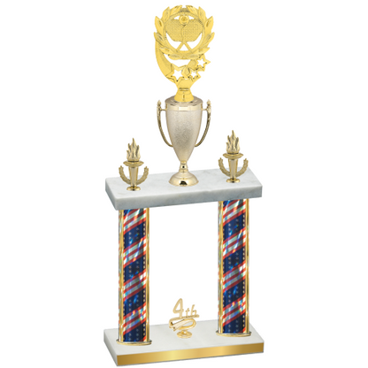 Double Flag USA Fourth Place Pickleball Trophy