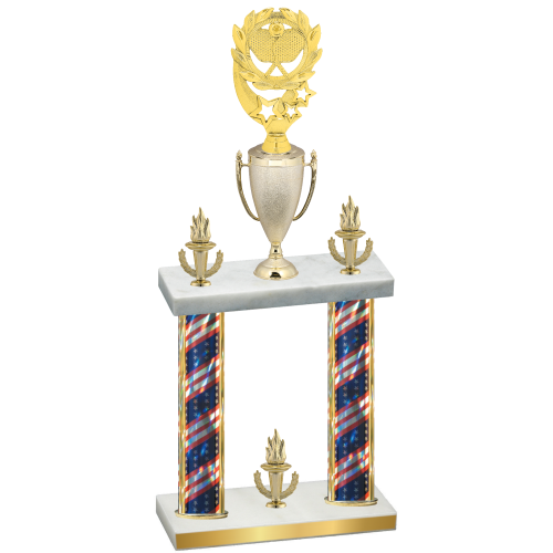Double Flag USA Victory Pickleball Trophy
