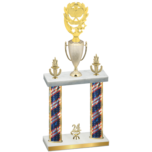 Double Flag USA Year Pickleball Trophy