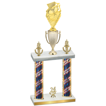 Double Flag USA Year Pickleball Trophy