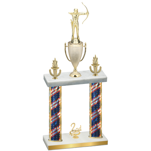 Double Flag USA Second Place Archery Trophy