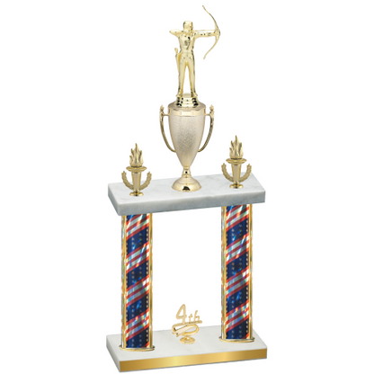 Double Flag USA Fourth Place Archery Trophy